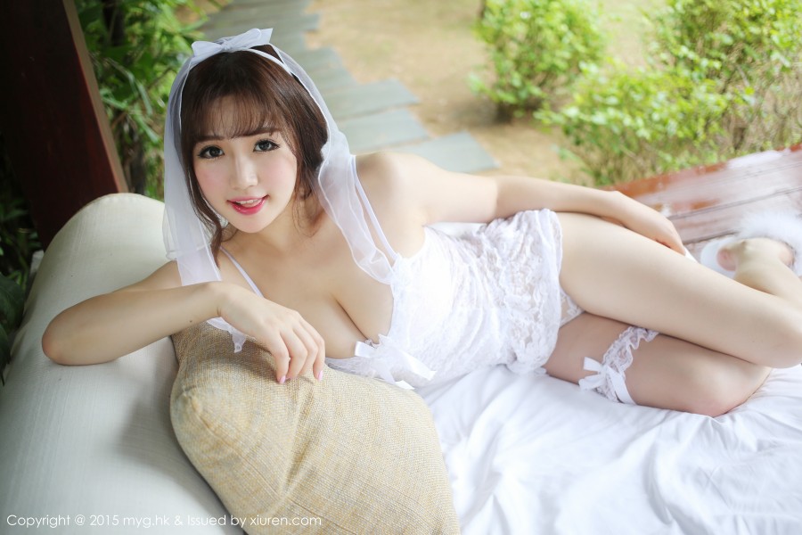 MyGirl 美媛馆 Vol.165 女神徐cake白蕾丝美胸丁字裤户外写真